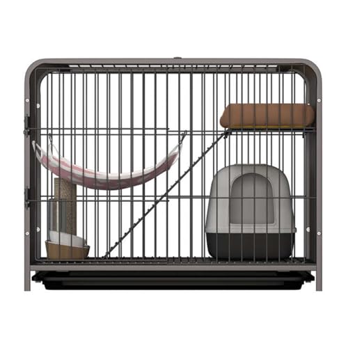 Laufstall, Hundekäfig, Laufstall, Zwinger mit Kastenkäfig Doppeltür(Black,92x58x66cm) von Generic