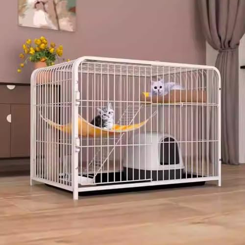 Laufstall, Hundekäfig, Laufstall, Zwinger mit Kastenkäfig Doppeltür(White,77x53x58cm) von Generic