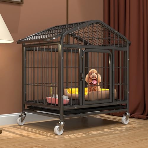 Laufstall, Hundekäfig, Laufstall, robuste Hundebox, Vierkantrohr for mehr Stabilität(Black,85 * 60 * 93cm) von Generic
