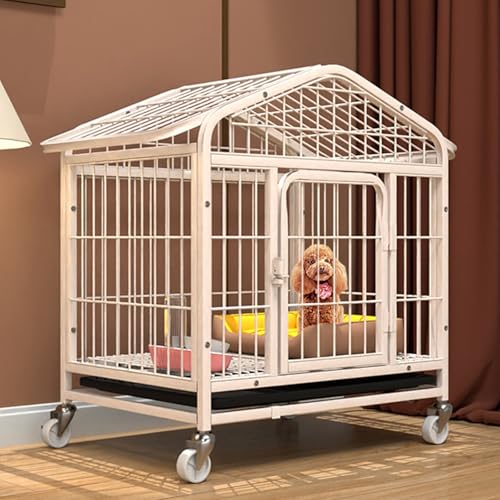 Laufstall, Hundekäfig, Laufstall, robuste Hundebox, Vierkantrohr for mehr Stabilität(White,61 * 44 * 65cm) von Generic