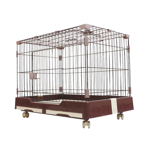 Laufstall, Hundekäfig, Laufstall, tragbare Hundebox, Faltbare Hundebox for den Innenbereich, extra geräumig(Brown,82 * 57 * 66cm) von Generic