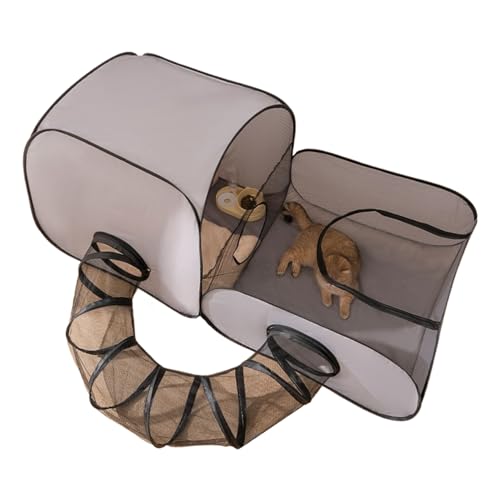 Laufstall für Katzen, Laufstall für Haustiere mit Umrandungstunnel, faltbares Haustierzelt, Oxford-Gewebe, atmungsaktives Netz, Spielhauszaun für Hof, Garten, Hinterhof von Generic