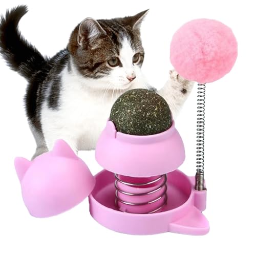 Leckbare Katzenfischkugel - Wand montiert, rotierende Leckerei mit Frühling | Natural Cat Chew Toy für Zahnpflege, Langeweile Relief | Interaktiver Katzenminze -Spielball für Kätzchen, erwachsene Katz Leckbare Katzenfischkugel - Wand montiert, rotierende Leckerei mit Frühling | Natural Cat Chew Toy für Zahnpflege, Langeweile Relief | Interaktiver Katzenminze -Spielball für Kätzchen, erwachsene Katz von Generic