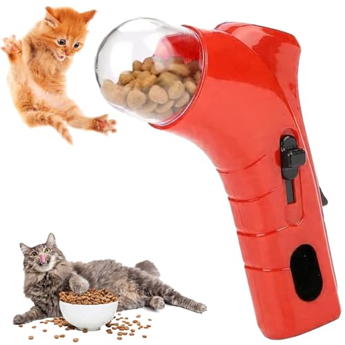 Leckerli-Pistole für Katzen, Leckerli-Spender für Katzen, Futterwerfer für Haustiere, Snack-Schießspielzeug für Katzen (rot) von Generic