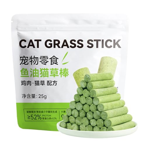 Leckerli-Snack-Stick Für Katzen - Kauspielzeug Für Katzen Zur Zahnreinigung, Zahnreinigungs-Kaustab Für Wohnungskatzen | Haarballen Entfernender Katzengras-Kaustab Für Katzenkätzchen Im Innen Auß von Generic