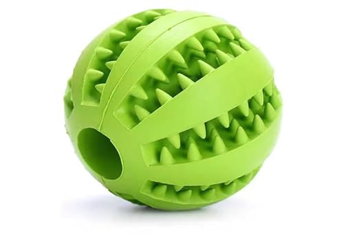 Leckerli-Spielzeugball, Zahnreinigung, Spielzeug, interaktives Hundespielzeug, Hunde-Puzzle, Zahnspielzeug, Ball (Grün, 6 cm, 6 cm) von Generic