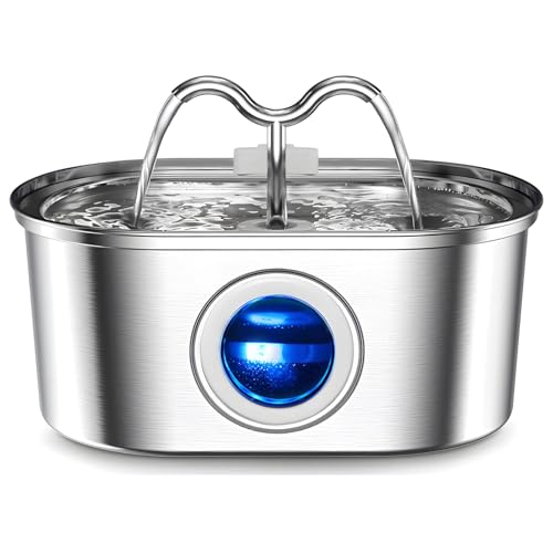 Leiser Automatischer Wasserspender für Haustiere, Edelstahl, 3,2 l, LED-Display, leicht zu reinigen, mit Filterschale Leiser Automatischer Wasserspender für Haustiere, Edelstahl, 3,2 l, LED-Display, leicht zu reinigen, mit Filterschale von Generic