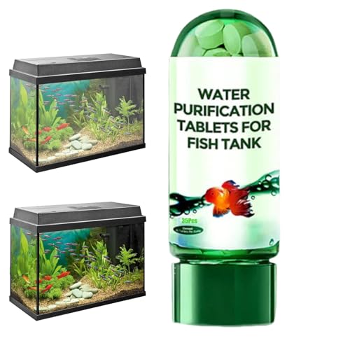 Leistungsstarke Aquarium-Wasserreinigungstablette, Süßwasser-Aquarium-Wasserklärer-Tablette, tragbare Aqua-Wasserreinigungstabletten für Fischbräune, entfernt alle Arten von Trübungen aus von Generic