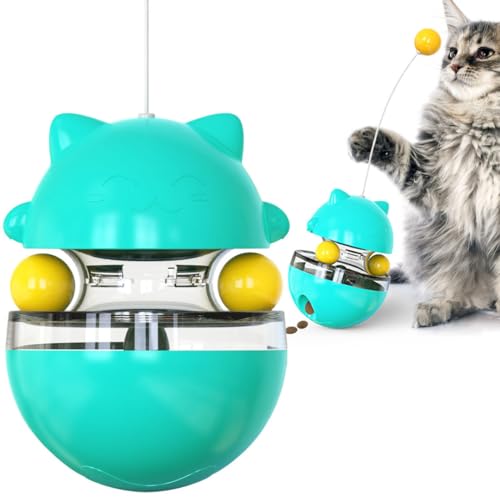 Lustiges Katzenspielzeug, interaktives Katzenspielzeug, Spielzeugbälle zum Auslaufen von Katzenfutter, Katzenspielzeug mit Trinkbechern Blau von Generic