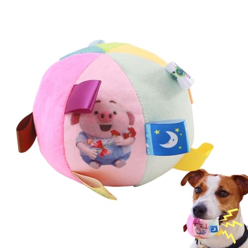 Lustiges interaktives Hundespielzeug, Beißball für Welpen, Plüschball mit Glocke | Weiches Haustierbedarf, Sound-Spielzeug für kleine Hunde, m Lustiges interaktives Hundespielzeug, Beißball für Welpen, Plüschball mit Glocke | Weiches Haustierbedarf, Sound-Spielzeug für kleine Hunde, m von Generic