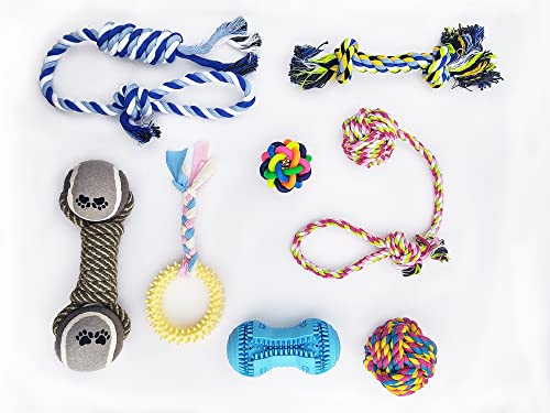 Luxuriöses Kauspielzeug für Hunde, mehrfarbig, Rosa, Gelb, Blau, 8 Stück von Generic