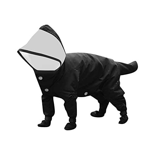 Mackintosh- und Regenschuhe für kleine und mittelgroße Haustiere, 4 Beine, wasserdicht, Schwarz, Größe L von Generic