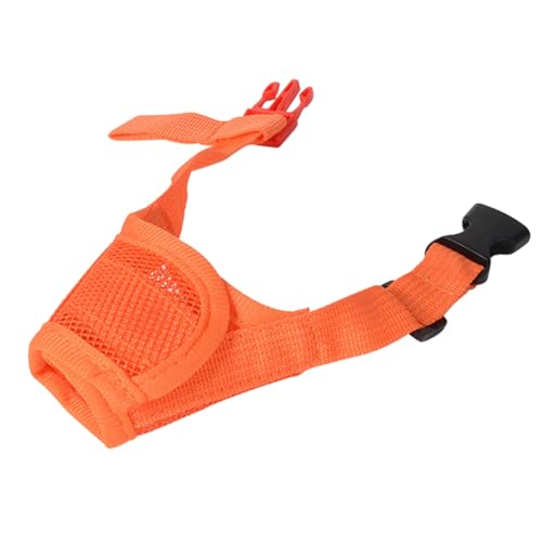 Maulkorb Für Hunde,Verstellbare Schlaufe, Atmungsaktiv, Sicherer, Schneller Sitz Für Kleine, Mittelgroße Hunde, Verhindert Das Beißen, Kauen Und Bellen,Atmungsaktives Mesh (Orange, XL) von Generic
