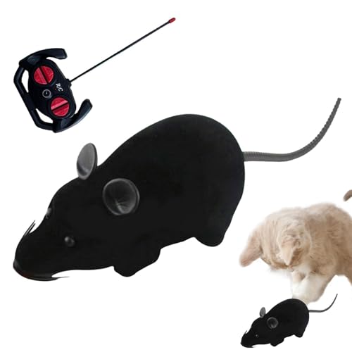 Maus mit Fernbedienung, elektronisches Bewegungsspielzeug für Katzen, elektronische Maus, RC Beflockungsspielzeug, interaktives Spielzeug für Katzen, Katzen, Haustiere, bewegt sich wie von Generic