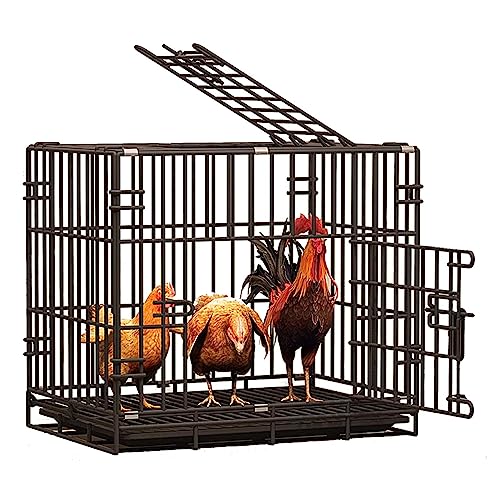 Metall Kaninchenstall Meerschweinchenkäfig Kaninchenstall Kleintierhaus für drinnen draußen Hühnerstall mit ausziehbarem Tablett (Schwarz) von Generic