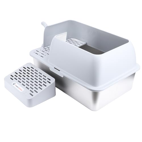 Metallkatze Bäckerei, Geräumige Edelstahl -Katzenbäckerei mit Deckel für Zuhause Metallkatze Bäckerei, Geräumige Edelstahl -Katzenbäckerei mit Deckel für Zuhause von Generic