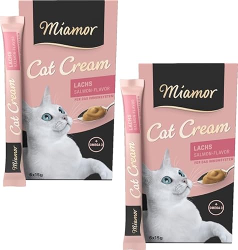 Miamor Cat Cream Lachs | Doppelpack 2X 6x15g (180g) | mit Omega 3 | zur Stärkung des Immunsystems | ganz ohne Farb- und Konservierungsstoffe von Generic