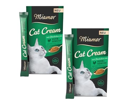 Miamor Cat Cream mit Huhn + Gemüse | Doppelpack 2X 5x15g (150g) | mit zarten Huhn- und Gemüsestückchen von Generic