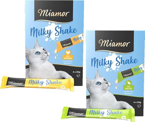 Miamor Cat Milky Shake Huhn + Pute | Doppelpack 2X 4x20g (160g) | mit Taurin | ganz ohne Farb- und Konservierungsstoffe von Generic