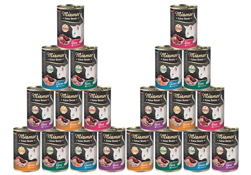 Miamor Feine Beute Mixpaket 20 x 400g | 5 garantierte Sorten | 65% Fleisch & Innereien | getreidefrei, ohne Soja & ohne künstliche Zusätze | Nassfutter für Katzen von Generic