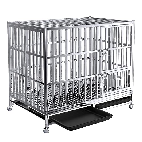 Moderne und geräumige Hundekäfig, Möbel, robuste und dekorative Kiste für große Hunde, Edelstahl, Hundekäfig, verdickter Hundekäfig, Hundehütte, Haustierhaus, für den Innenbereich, stabile Moderne und geräumige Hundekäfig, Möbel, robuste und dekorative Kiste für große Hunde, Edelstahl, Hundekäfig, verdickter Hundekäfig, Hundehütte, Haustierhaus, für den Innenbereich, stabile von Generic