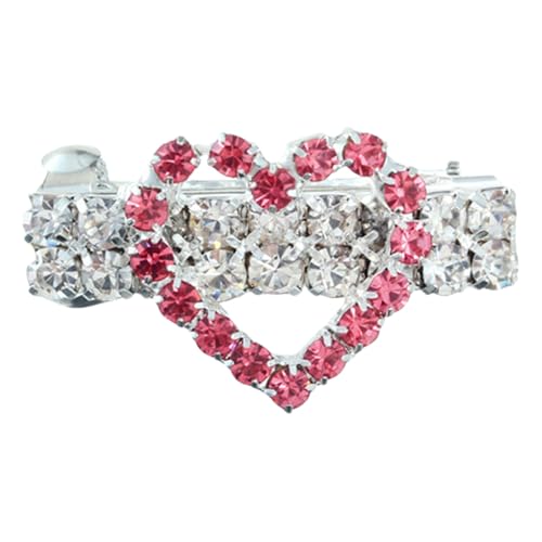 Modische Haarnadel mit Pfirsichherz für Hunde, Tierhaar-Accessoires, Katzen- und Hundezubehör, geeignet für Hunde Zeckenhalsband Ohne Chemie (Pink, One Size) von Generic