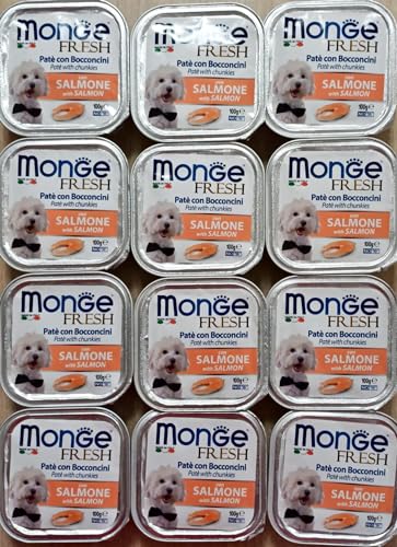Monge Hundefutter Feuchtfutter, frisches Lachs, 12 Behälter à 100 g Monge Hundefutter Feuchtfutter, frisches Lachs, 12 Behälter à 100 g von Generic