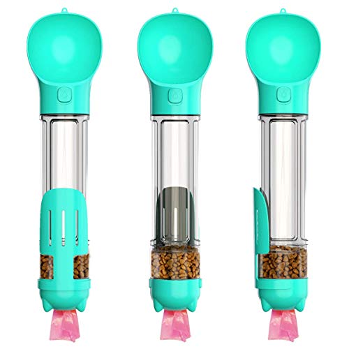Multifunktionale 4-in-1-Flasche mit Wasser, Lebensmittel, Kotbeutel Aufbewahrung & Kotschaufel (500 ml – mehrfarbig) von Generic