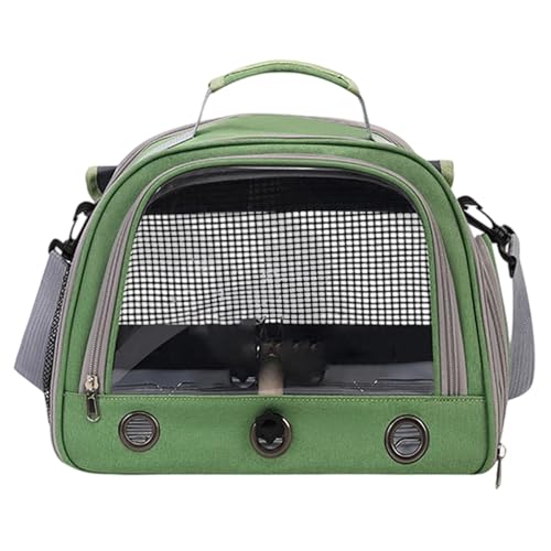 Multifunktionaler Kleintierrucksack und Haustiertasche, Kleiner Kaninchen-, Katzen-, Hunde-, Vogelrucksack mit Futternapf- und Tablett, tragbar, atmungsaktiv, für kleine Vögel, (Green, One Size) von Generic
