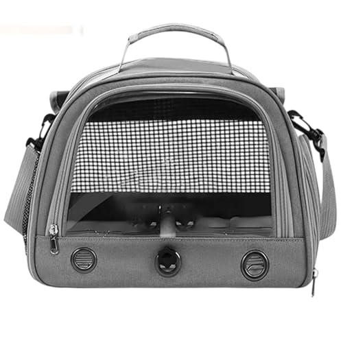 Multifunktionaler Kleintierrucksack und Haustiertasche, Kleiner Kaninchen-, Katzen-, Hunde-, Vogelrucksack mit Futternapf- und Tablett, tragbar, atmungsaktiv, für kleine Vögel, (Grey, One Size) von Generic