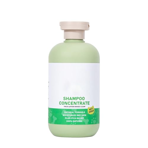 Natürliches Haferflocken-Shampoo für Hunde Katzen, sanfte Reinigungsformel für empfindliche Haut Fellpflege, 300 ml Hnp29 (Green, 14cm) von Generic