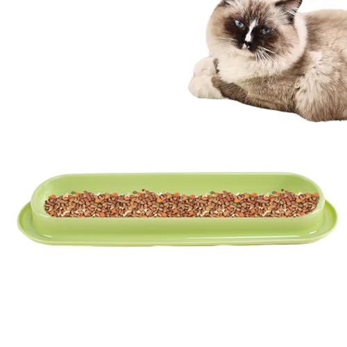Neigungsnapf lang für Haustiere – Futternapf Wasser Futter Katzen Hunde | Antikipp Teller ergonomisch, einfacher Reinigung Doppelnapf stabil für Flüssigkeit und Trockenfutter von Generic