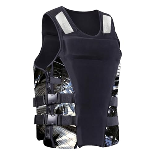 Neopren-Rettungsweste mit high Auftrieb for Erwachsene, verstellbare Schwimmjacke mit reflektierenden Streifen, Sicherheitsausrüstung for Paddleboards for Wassersport(Schwarz,L) von Generic
