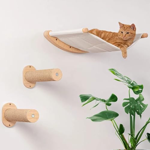 Neue Katzenhängematte, Wandmontierte Katzenhängematte mit 2 Stufen zum Entspannen, Sitzen, Spielen oder Schlafen, Katzenwandmöbel von Generic