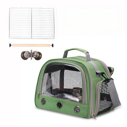 New Papageienkäfig, atmungsaktive Haustiervogel-Tasche mit Tablett für Sitzstangen und Zelt – Vogelhaus ideal für Papageien und kleine Vögel (grün) von Generic