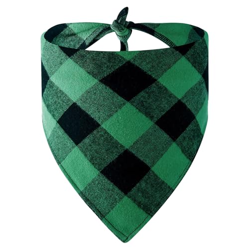 Normal Daily Pet Dog Bandanas Small Medium Large Dog Cat Monolayer Can Supplies Teddy Triangle Towel Bib Red And Black Check And Green Check Design Print Holiday Xmas MpE156 (A, Einheitsgröße) von Generic