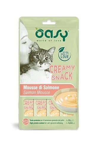 Oasy Snack Katze - Creamy Snack Lachs-Angebot-3 Packungen à 4 x 15 g von Ewbob