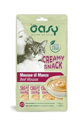 Oasy Snack Katze - Creamy Snack Rindfleisch Angebot - 3 Packungen à 4 x 15 g von Ewbob