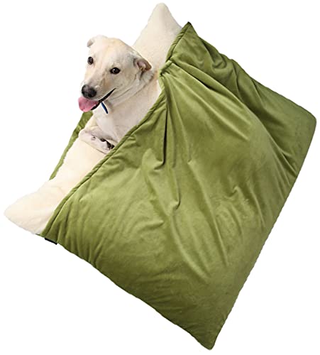 Orthopädisches Hundebett mit Kapuze mit Decke und abnehmbarer Kapuze, grün, Größe S/M, waschbar, weich und bequem, 100 x 75 x 30 cm Orthopädisches Hundebett mit Kapuze mit Decke und abnehmbarer Kapuze, grün, Größe S/M, waschbar, weich und bequem, 100 x 75 x 30 cm von Generic