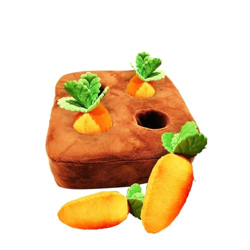 Ostergeschenk für Hund oder Partner mit Kindern, interaktives Hundespielzeug, Karotten-Schnüffelmatte für Hunde, Plüsch-Puzzlespielzeug, 2-in-1, rutschfeste Nasenarbeit, (Orange, One Size) von Generic
