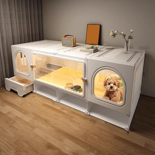 Outdoor Katzenhaus Winterfest Gross Leicht zu Reinigender, Katzenkäfig Balkon Katzenhütte im Freien for Wenig Platz, Stabile Katzenkäfige, Montieren(White,141 * 46 * 52cm) von Generic