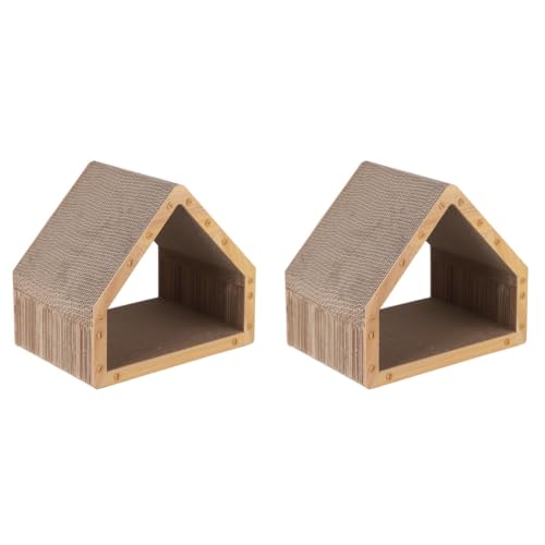 Papp Katzenkratzbaum Vertikaler Kratzpfosten for Innen Katzen Kätzchen Hochwertiges Kratzmöbel aus Wellpappe von Generic