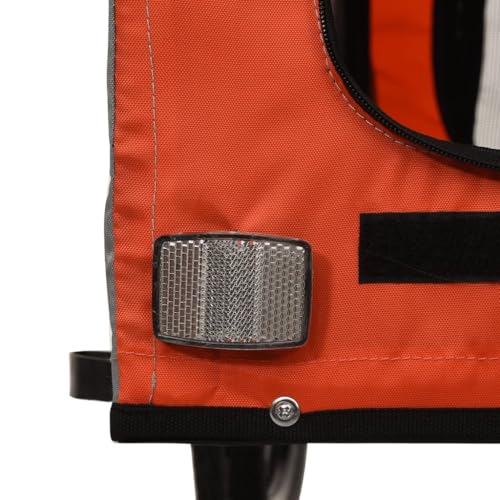 Pet Bike Trailer, Orange und Grey Oxford Stoff und Eisen für eine Komfortable Reise mit Reflektoren Zum Sicheren Reiten Pet Bike Trailer, Orange und Grey Oxford Stoff und Eisen für eine Komfortable Reise mit Reflektoren Zum Sicheren Reiten von Generic