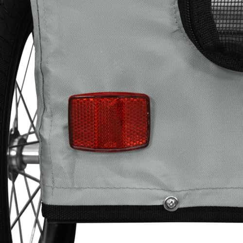 Pet Bike Trailer Grau Oxford Stoff und Bügeleisen, Langlebig und Komfortabel, für Sicheres Fahren mit Großer Kapazität Pet Bike Trailer Grau Oxford Stoff und Bügeleisen, Langlebig und Komfortabel, für Sicheres Fahren mit Großer Kapazität von Generic