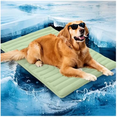 Pet Cooling Mat, Double-Sided Cooler Dog Mat, Gentle Wear Resistant Pet Ice Pad, Bed Pet Dog Cat Heat Relief, All-Season Use for Indoor Outdoor Bed Floor Car Seats (Green,Medium) von Generic