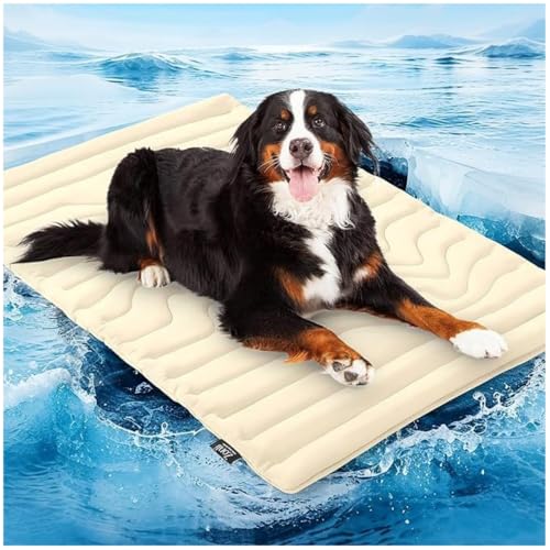 Pet Cooling Mat, Double-Sided Cooler Dog Mat, Gentle Wear Resistant Pet Ice Pad, Bed Pet Dog Cat Heat Relief, All-Season Use for Indoor Outdoor Bed Floor Car Seats (Off-White,X-Large) von Generic