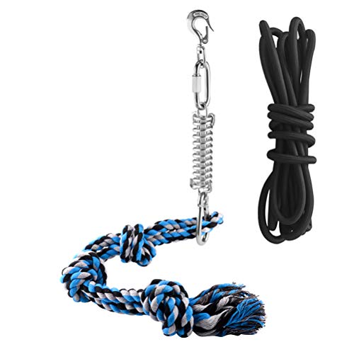 Pet Durable Edelstahl Federstange Hundeseil Spielzeug zum Aufhängen mit 5 m langen schwarzen Seilen von Generic