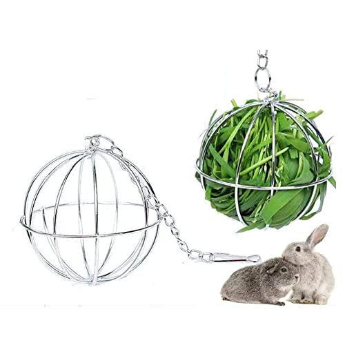 Pet Supplies Heu-Krippe Futterball Leckerli-Ball Stahlbeschichtung Grasregal Ball Haustier Schwein Meerschweinchen für Kaninchen Hamster Zubehör von Generic