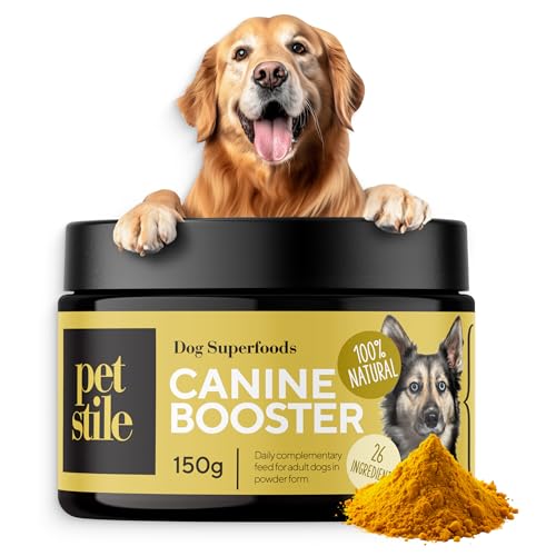 Petstile Canine Booster mit Grünlippmuschel für Hunde, Hund Grünmuschelextrakt, Stärkt das Immunsystem, unterstützt Gelenke und Beweglichkeit, 150g Muschelextrakt Pulver von Petstile