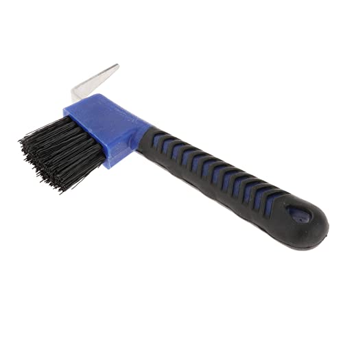 Pferdehuf Plektrum mit Bürstenwerkzeug Reitpflege Bürsten Soft Touch Gummigriff für Heimschuhe 1 Stück (blau) von Generic